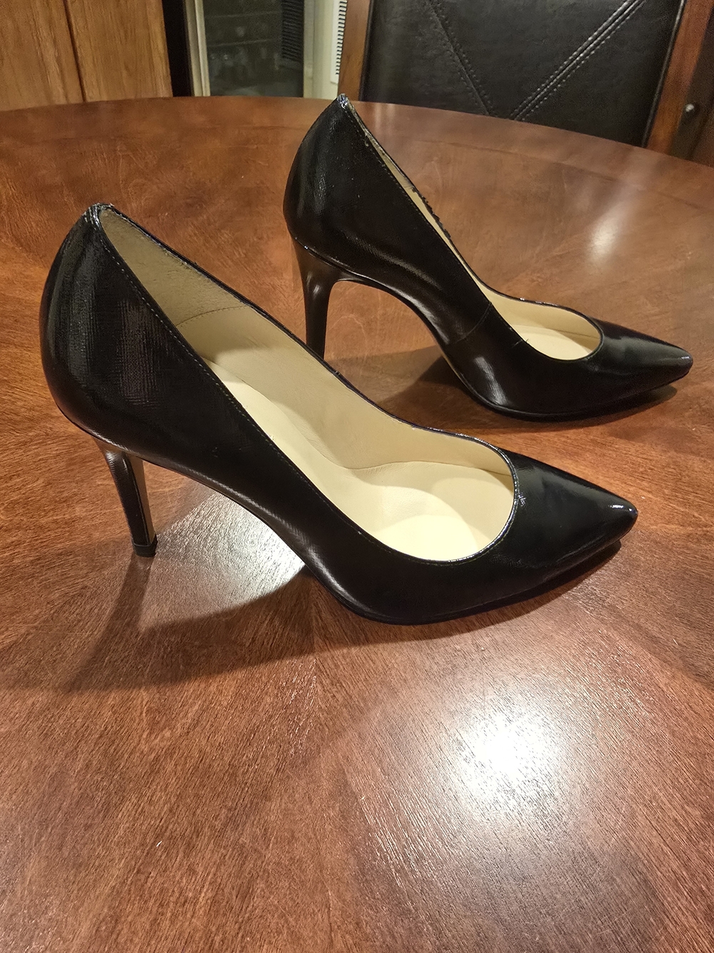 LK Bennett Emerald/Dark Green Patent Pointed-Toe Pumps